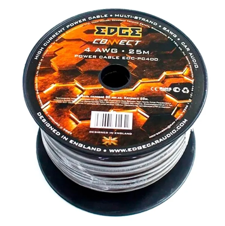 Силовой кабель EDGE EDC-PC444 4AWG White (1б-25м)(1м) - фото