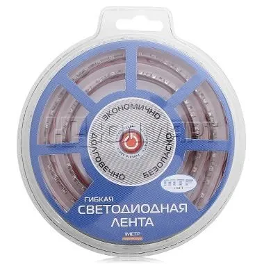 Светодиодная гибкая лента MTF 60LED, IP67, 3М,1м/12в.6Bт, подложка белая (цвет янтарный/белый) - фото