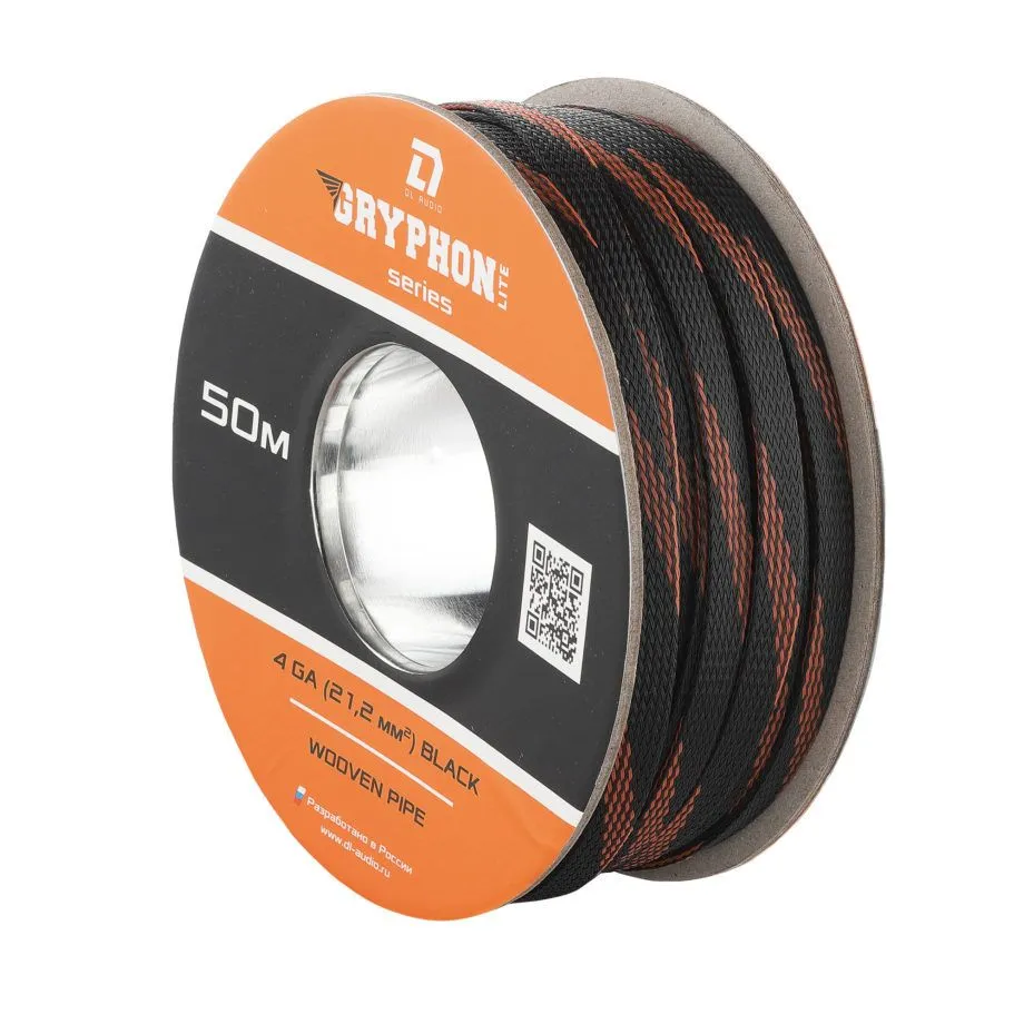 Защитная кабельная оплетка DL Audio Wooven pipe 4 Ga Black (1б-50м) (1м) - фото