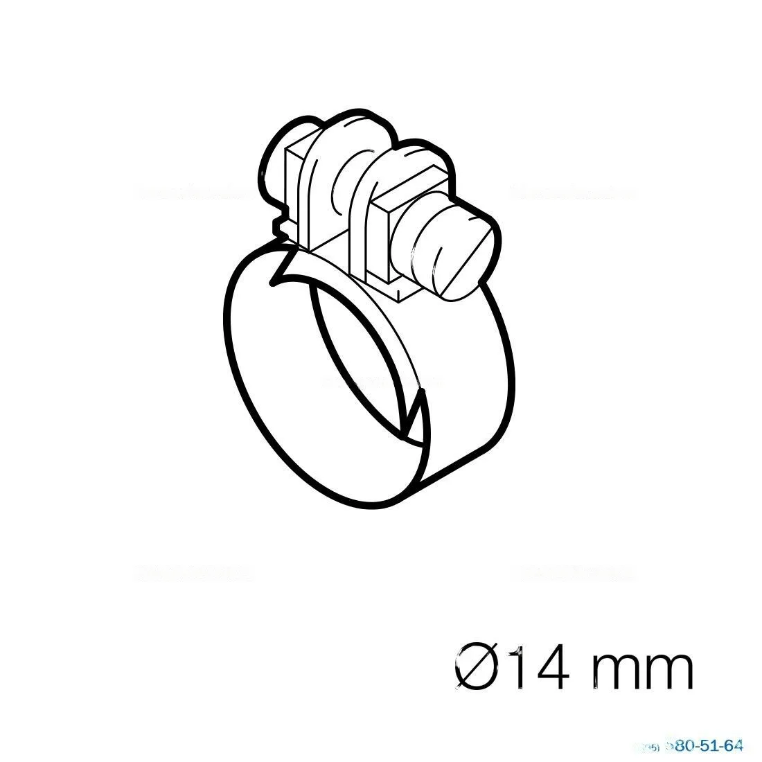 Хомут 14 мм. из ч/м - фото