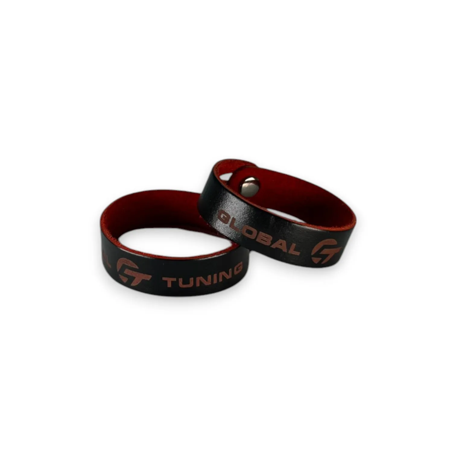 Браслет кожаный Global Tuning (черно-красный) - фото