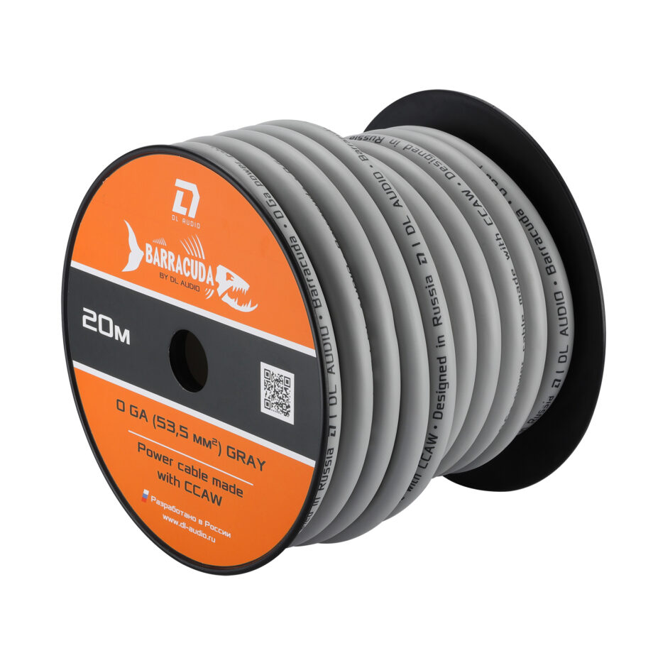 Силовой кабель DL Audio Barracuda Power Cable 0 Ga Gray (1б-20м) (1м) - фото