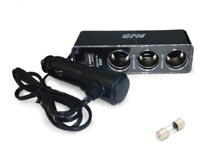 Авторазветвитель AVS CS313U (3 выхода + USB) - фото